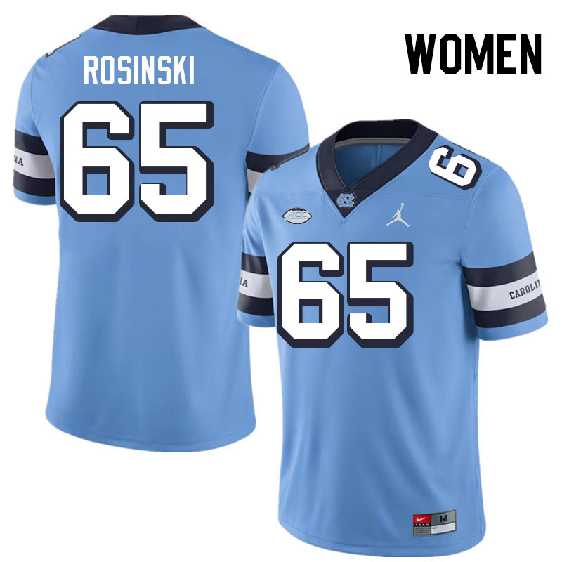 Women #65 Andrew Rosinski North Carolina Tar Heels College Football Jerseys Stitched-Throwback